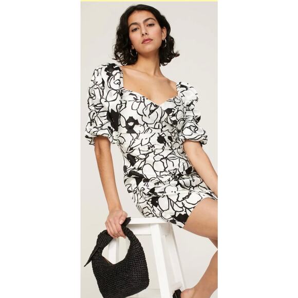 Ronny Kobo Black White Floral Dress 12 - Picture 4 of 12